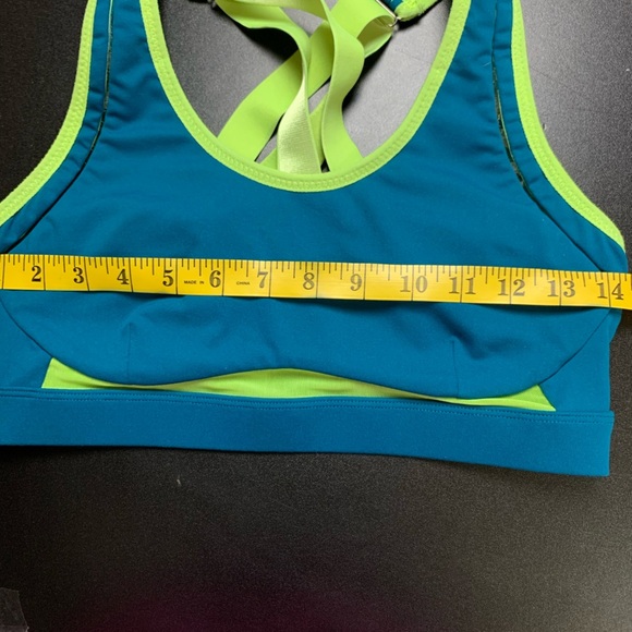 Fabletics  Teal and Lime Women's Sports Bra  high impact - Picture 6 of 8